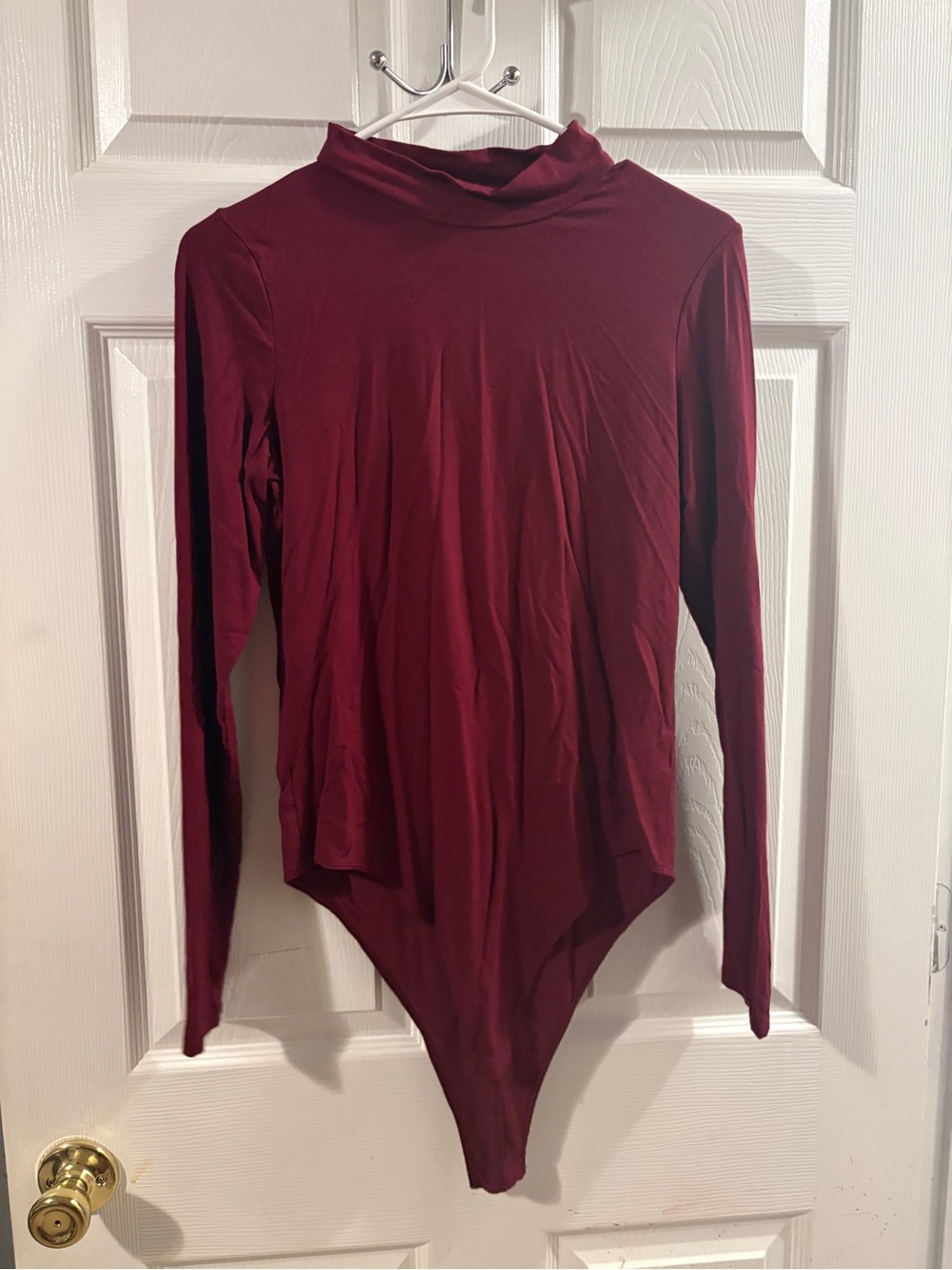 a new day Burgundy Long-Sleeve Mock Neck Bodysuit